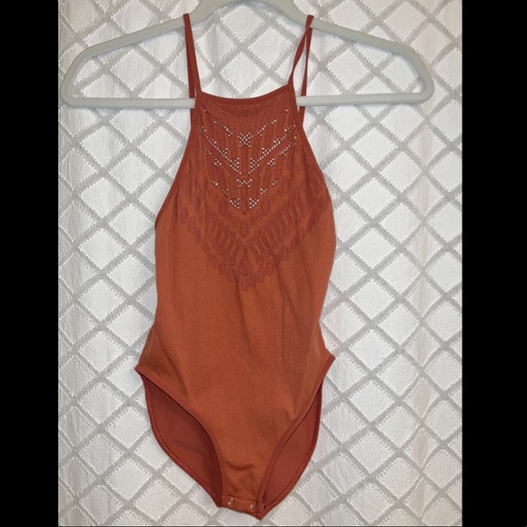 Orange halter bodysuit free people intimately - Picture 1 of 4